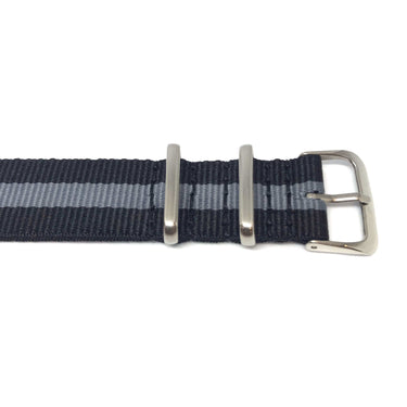Classic Military Style Strap - Black & Grey Single